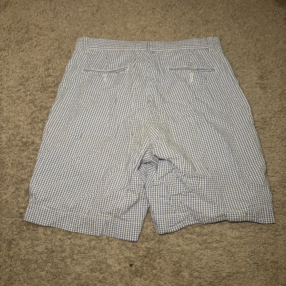 Polo Ralph Lauren Mens 32 Blue Gingham Cotton Flat Front Shorts Preppy Classic